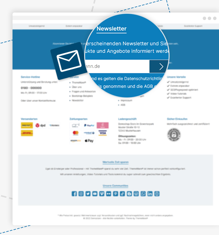 Newsletter im Footer