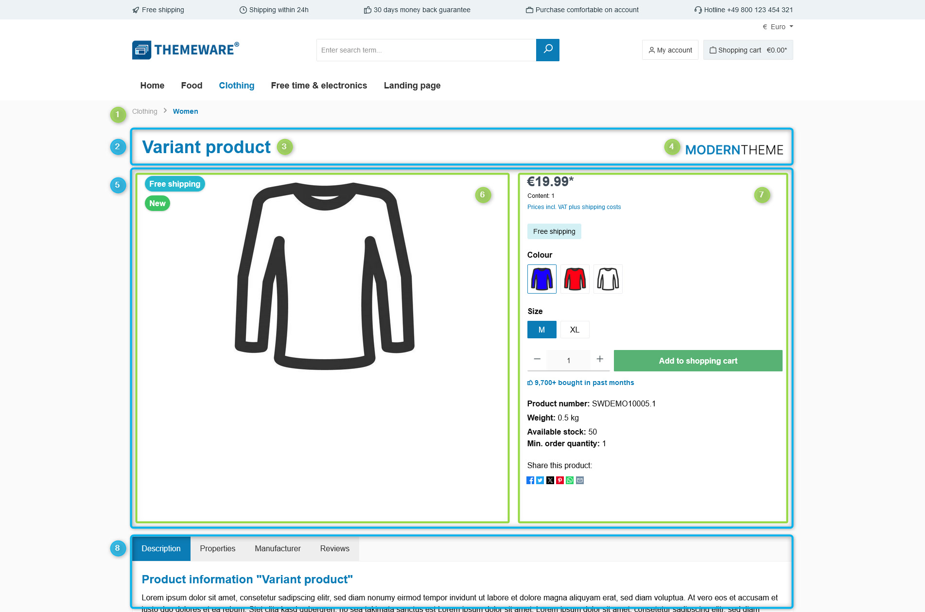 Sticky-Galerie und Buybox